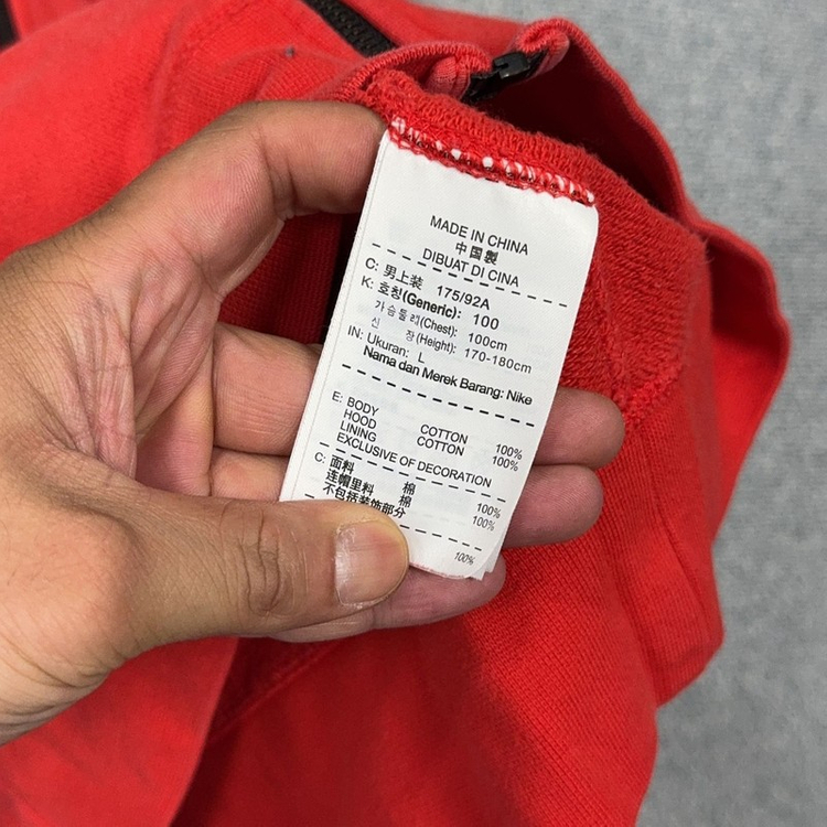 나이키 레드 로고 사이드 포켓 후드 집업 LG--5