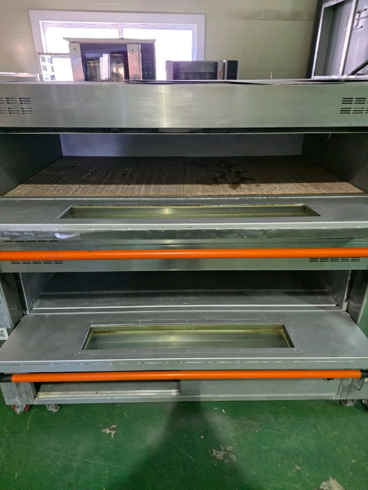 업소용 데크오븐 3매2단 1단돌스팀장착--1