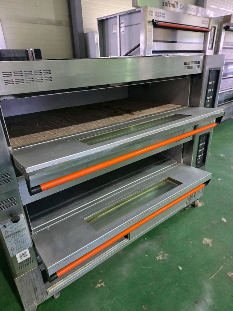 업소용 데크오븐 3매2단 1단돌스팀장착--2