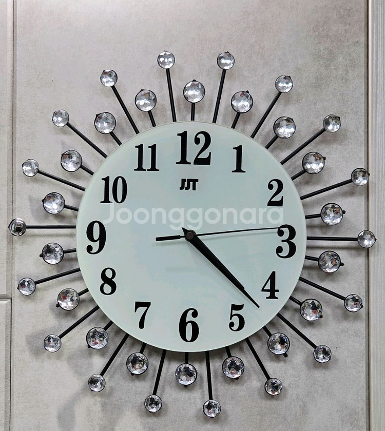 무소음 JJT 쥬얼 크리스탈 벽시계--0