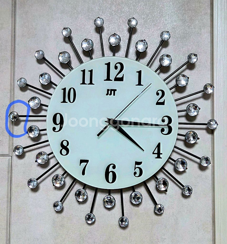 무소음 JJT 쥬얼 크리스탈 벽시계--1