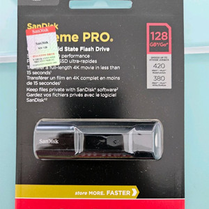 샌디스크 Extreme PRO 128GB USB 메모리 미개봉 평생보증