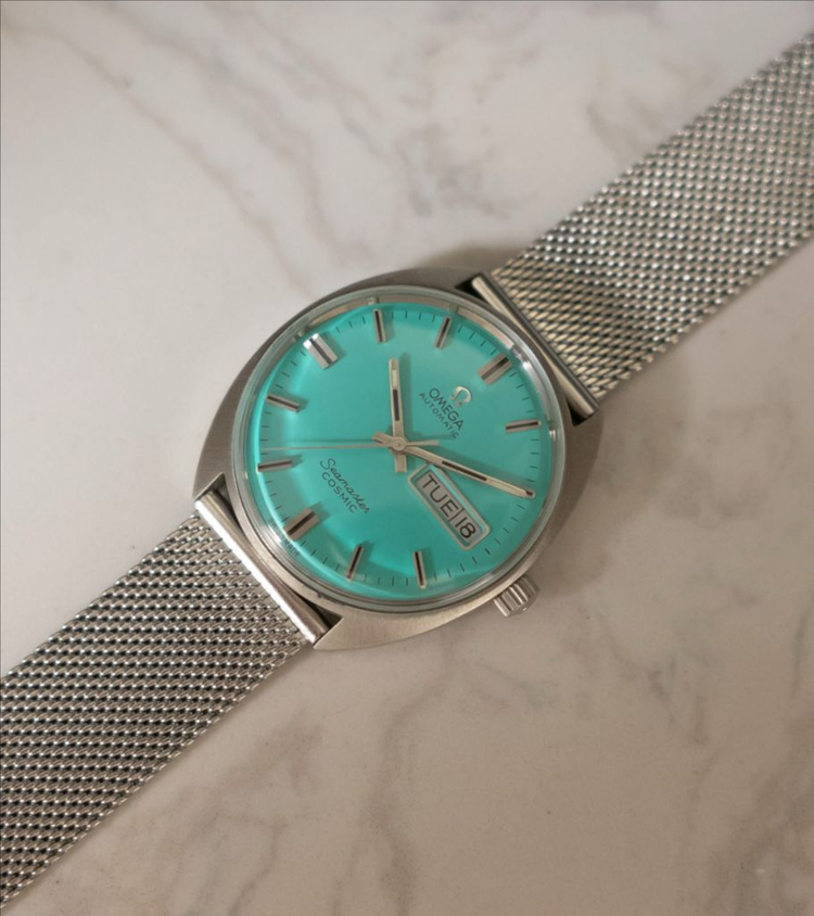 오메가 씨마스터 코스믹 티파니블루 오토매틱 빈티지 시계 이미지