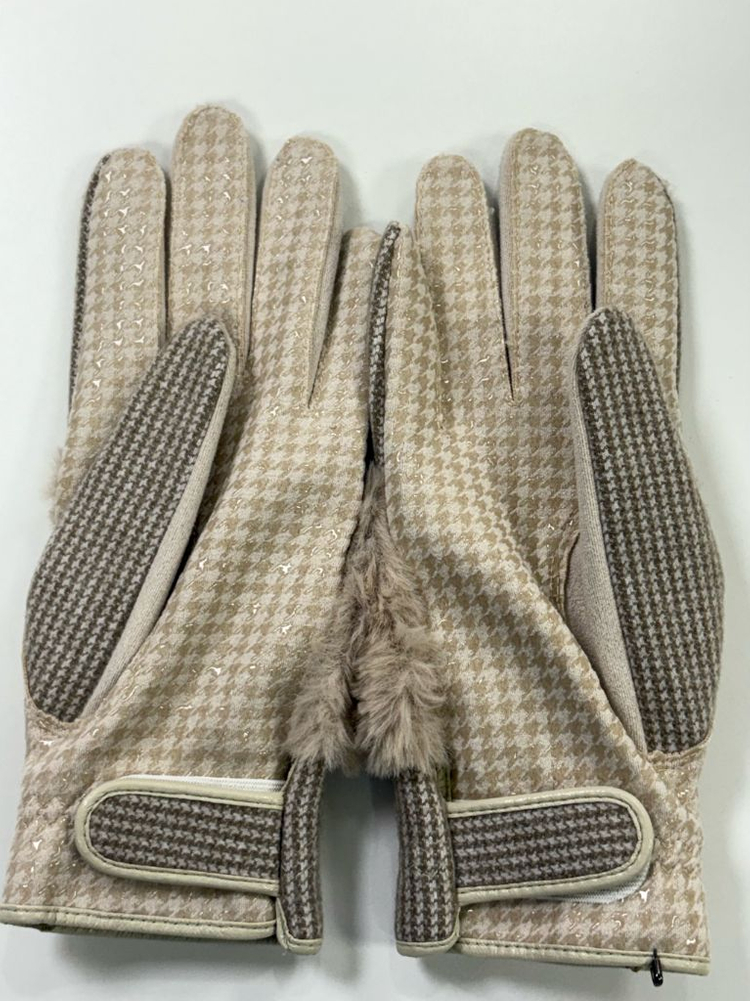 엘로드 밍크 퍼 패치 장갑 베이지 20호 새상품--3