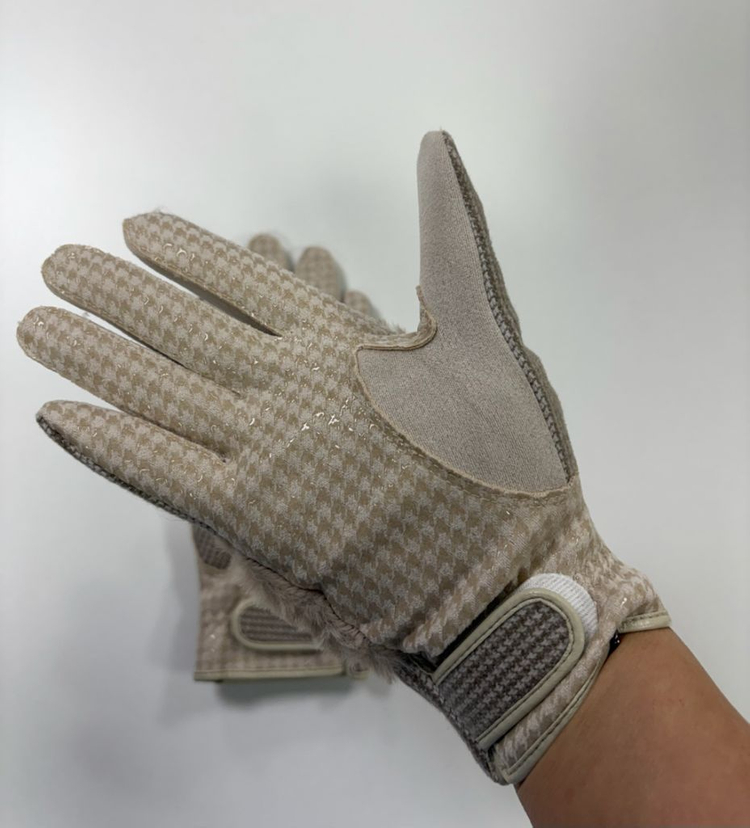 엘로드 밍크 퍼 패치 장갑 베이지 20호 새상품--5