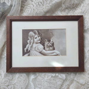 빈티지액자 고양이액자 소녀액자