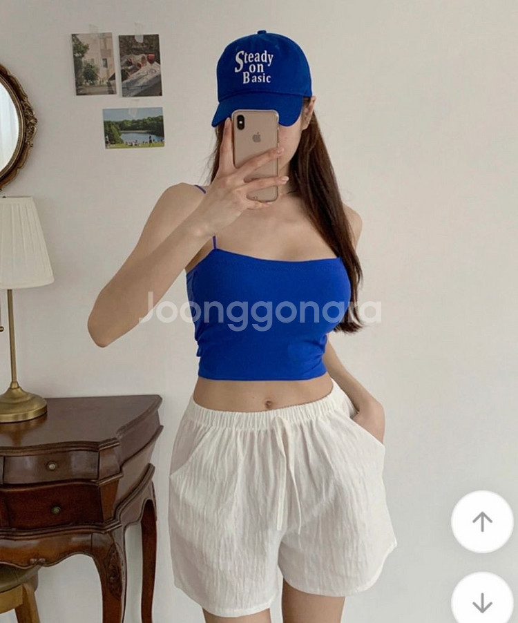 (새상품)싸이 흠뻑쇼 크롭 나시 블루/FREE--1