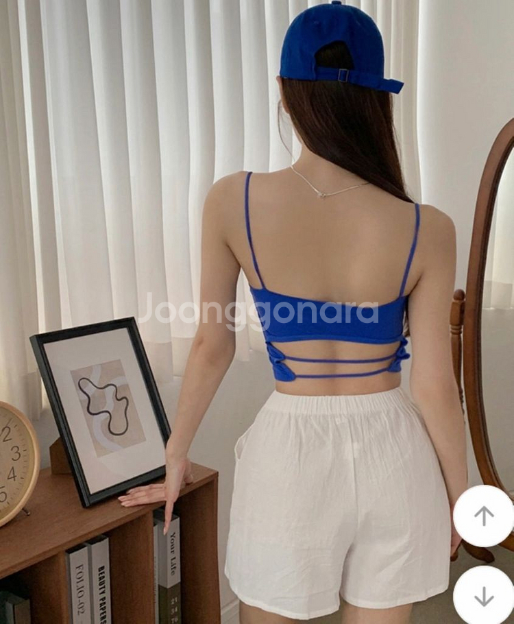 (새상품)싸이 흠뻑쇼 크롭 나시 블루/FREE--2