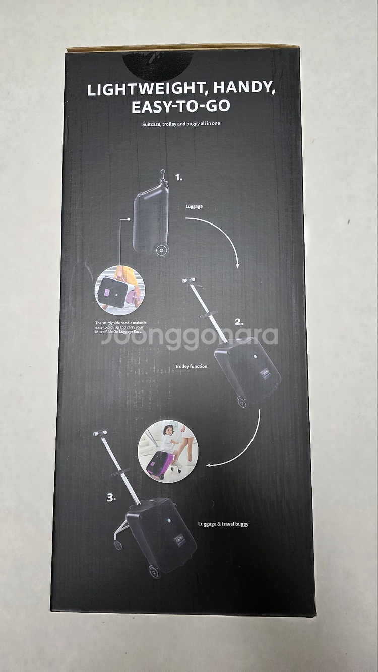 마이크로킥보드 마이크로 러기지 이지 블랙 라이트 포함 189000원에 팔게요--3