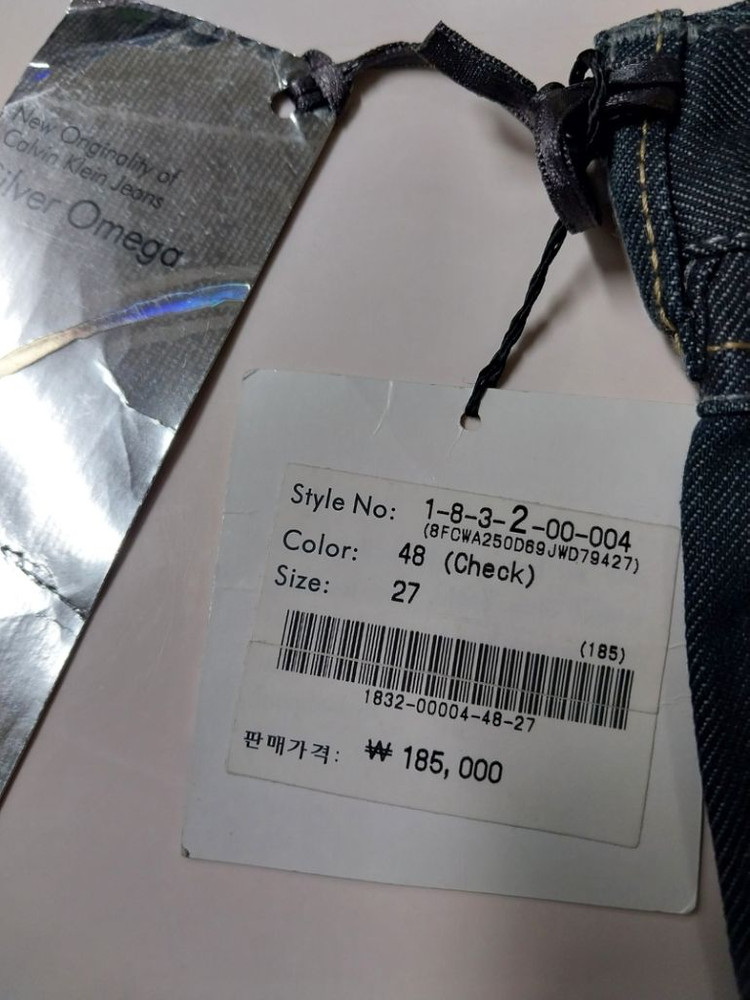 28)새상품)켈빈클라인 백화점판 가죽패치 데님 워싱 이미지