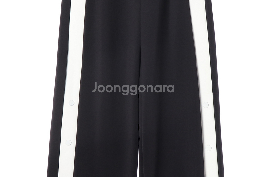 (새상품)[XS]자라 새틴 블랙 배색 와이드 밴딩 바지 팬츠--2