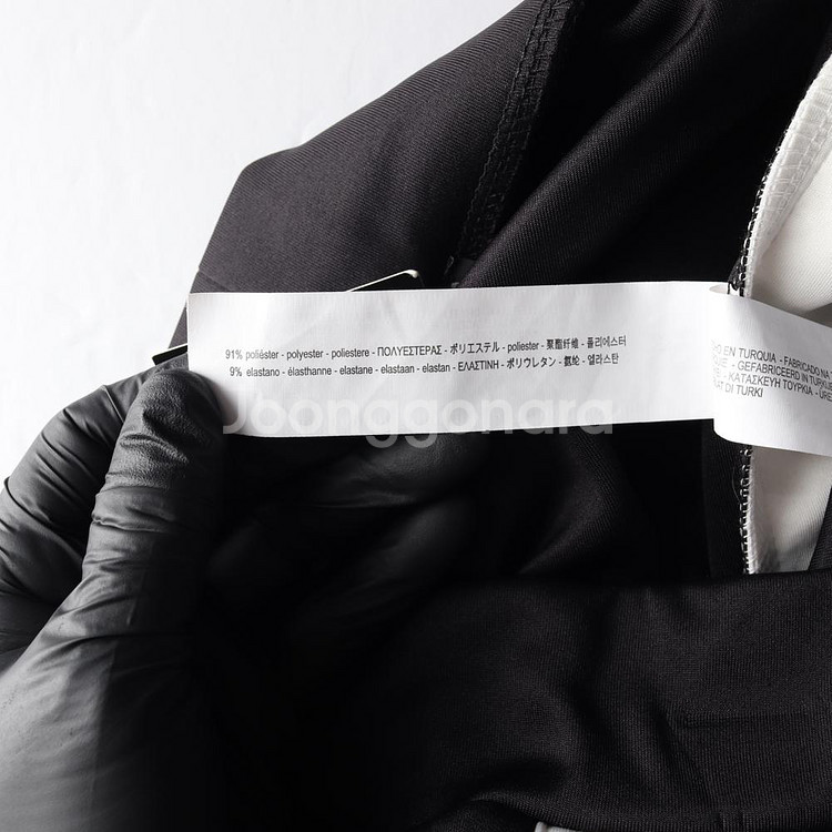 (새상품)[XS]자라 새틴 블랙 배색 와이드 밴딩 바지 팬츠--6