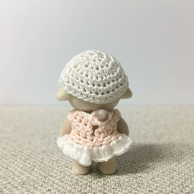 [실바니안 뜨개옷] 연핑크 니트 원피스 모자 세트 이미지