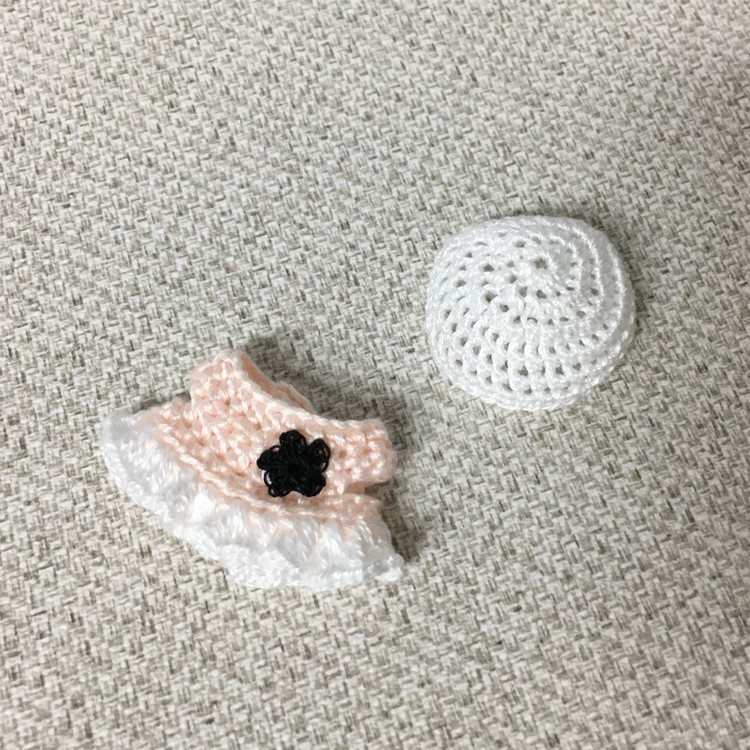 [실바니안 뜨개옷] 연핑크 니트 원피스 모자 세트 이미지