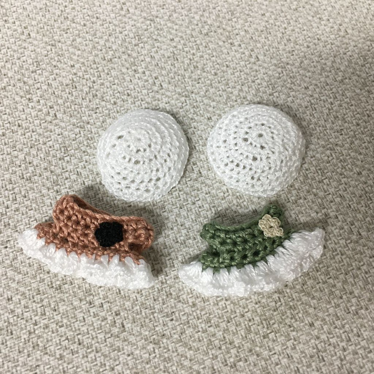 [실바니안 뜨개옷] 카키, 브릭 니트 원피스 베레모 세트 이미지