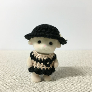 [실바니안 뜨개옷] 스트라이프 프릴 원피스 모자 세트 이미지