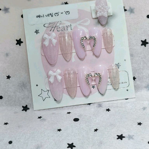 [수제네일팁] 러블리 하트 네일팁 이미지