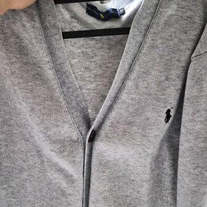 폴로 브이넥 가디건 그레이 L