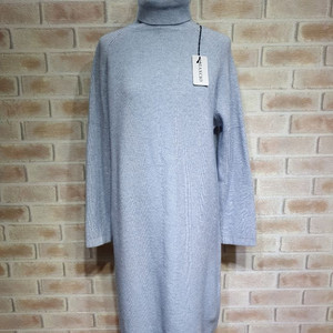 택부착 MAXCIO 울혼방 터틀넥 니트 롱원피스 ~66