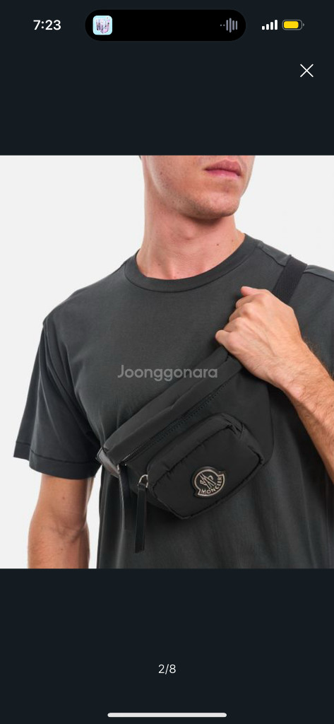 몽클레어 금장 로고 벨트백 힙색 가방--1