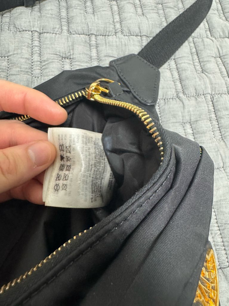 몽클레어 금장 로고 벨트백 힙색 가방--4