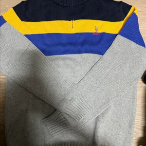 (새상품) 폴로 랄프로렌 보이즈 컬러블록 쿼터집 코튼 니트 스웨터 이미지