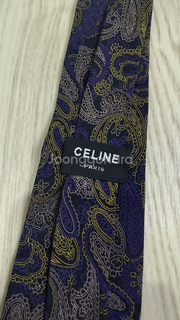CELINE 셀린느 실크 페이즐리 넥타이--1