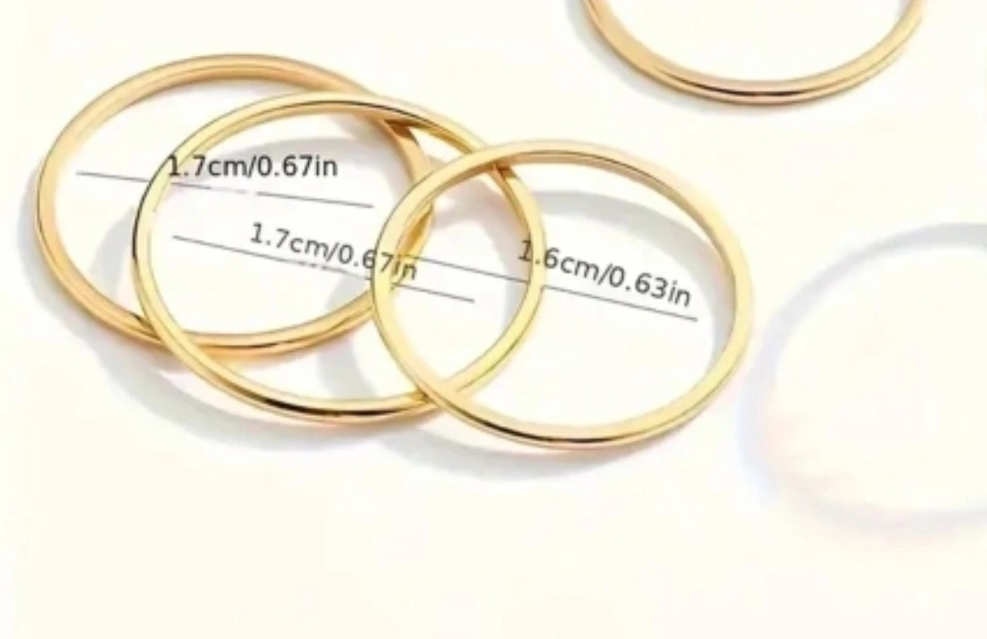 [총6개일괄]NADRI 18kGF 볼 체인 목걸이1개+패션반지5개(악세서리)--4