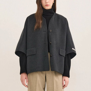 SJ SJ 캐시미어 블렌드 핸드메이드 돌먼 자켓(중고-바배)