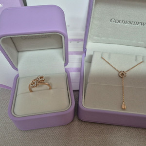 골든듀 18K 히읗 목걸이 반지 새제품