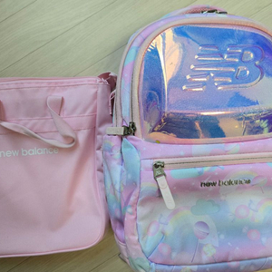 뉴발란스키즈 유니콘 백팩+실내화가방(키링포함)
