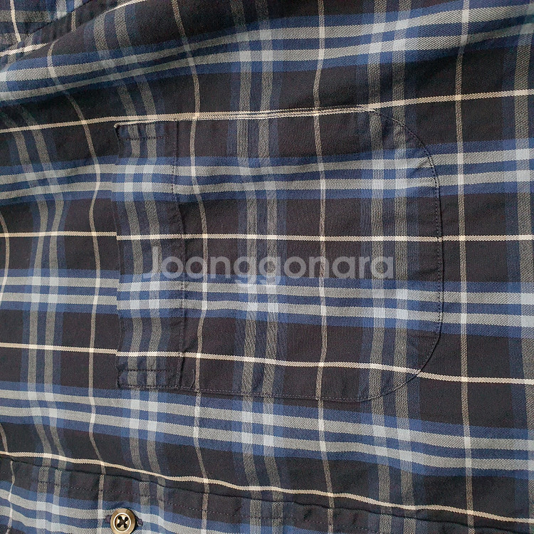 버버리 런던 전체 체크패턴 긴팔남방 103사이즈--5