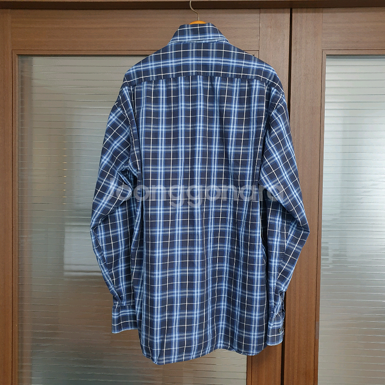 버버리 런던 전체 체크패턴 긴팔남방 103사이즈--6