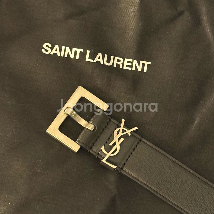 생로랑 YSL 로고 모노그램 벨트 3cm--0