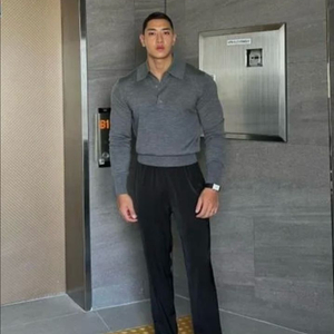 볼란테 VOLANTE 남성 울 카라니트 그레이