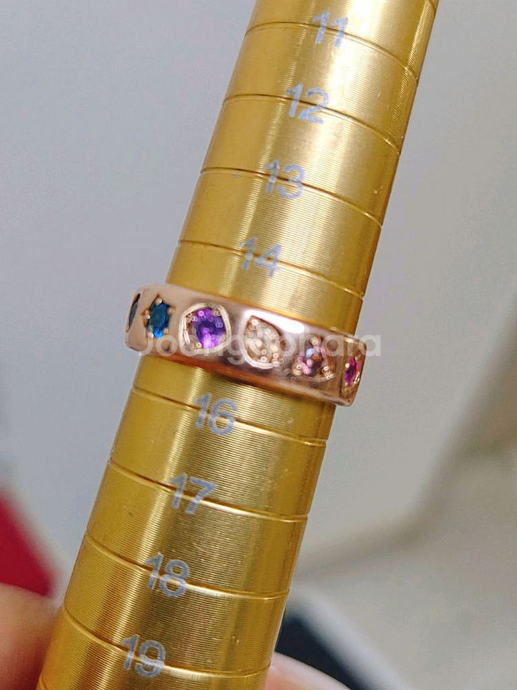 14k유색보석큐빅반지 15호 금값처분--2