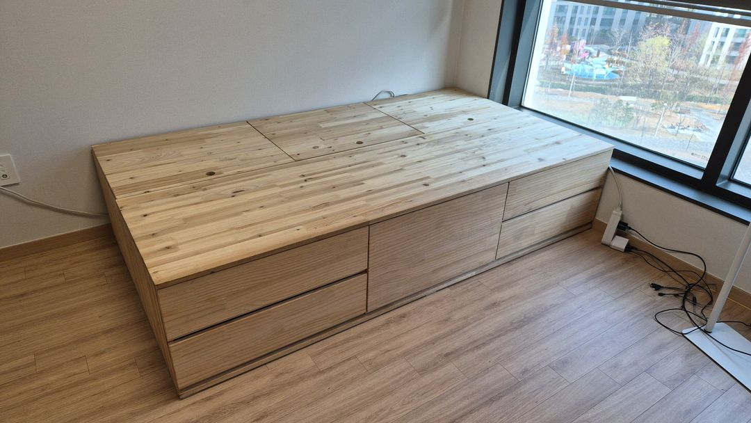 편백나무 수납 침대 수퍼싱글--1