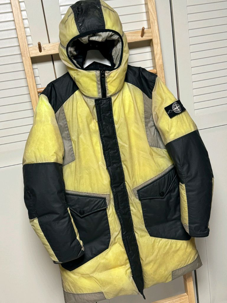 스톤아일랜드 레진 T shell 쉘 아이스자켓 패딩 화이트 와펜--3