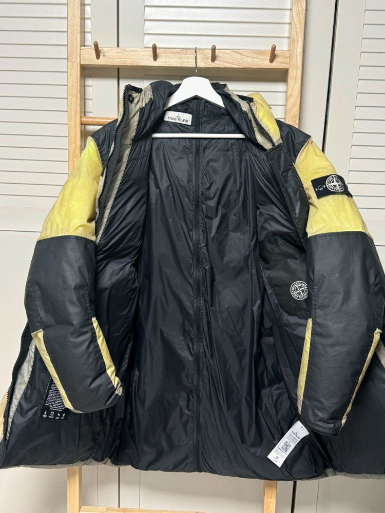 스톤아일랜드 레진 T shell 쉘 아이스자켓 패딩 화이트 와펜--4