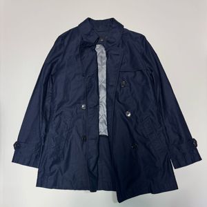 여성 유니클로 패딩 안감 트렌치코트 네이비