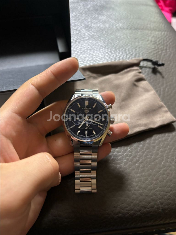 태그호이어 까레라 호이어02 크로노그래프 42mm 청판--1