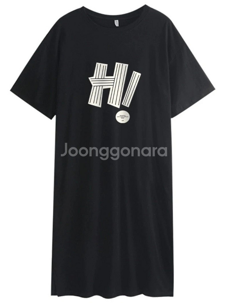 새재품)블랙 롱 오버핏 반팔원피스(1만원)--0