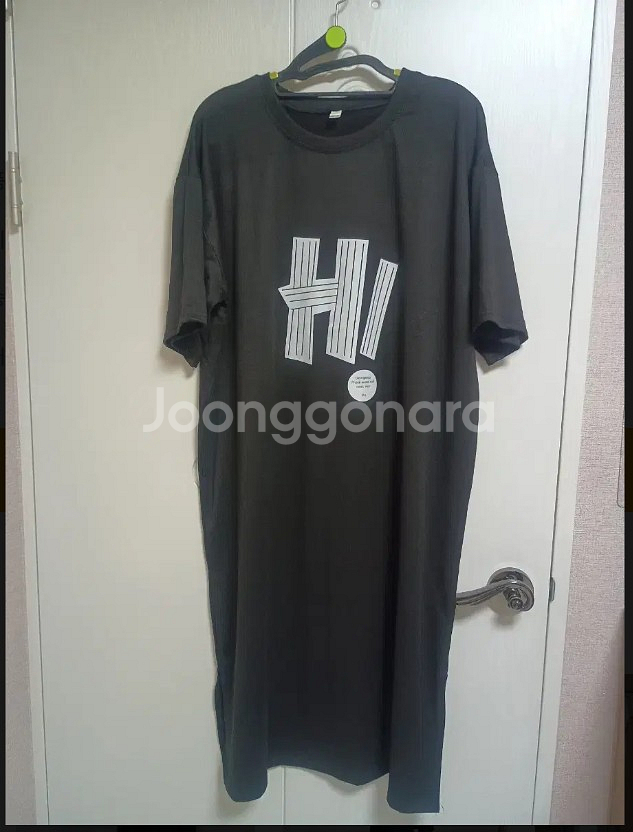 새재품)블랙 롱 오버핏 반팔원피스(1만원)--1