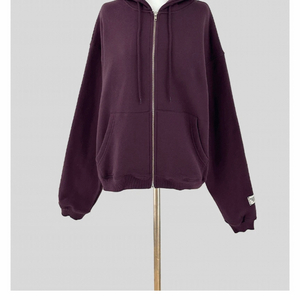 빈티지포유 기모 후드집업 버건디 이미지