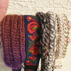 (반택무배-새제품)털실 밴딩 헤어밴드 5종 세트