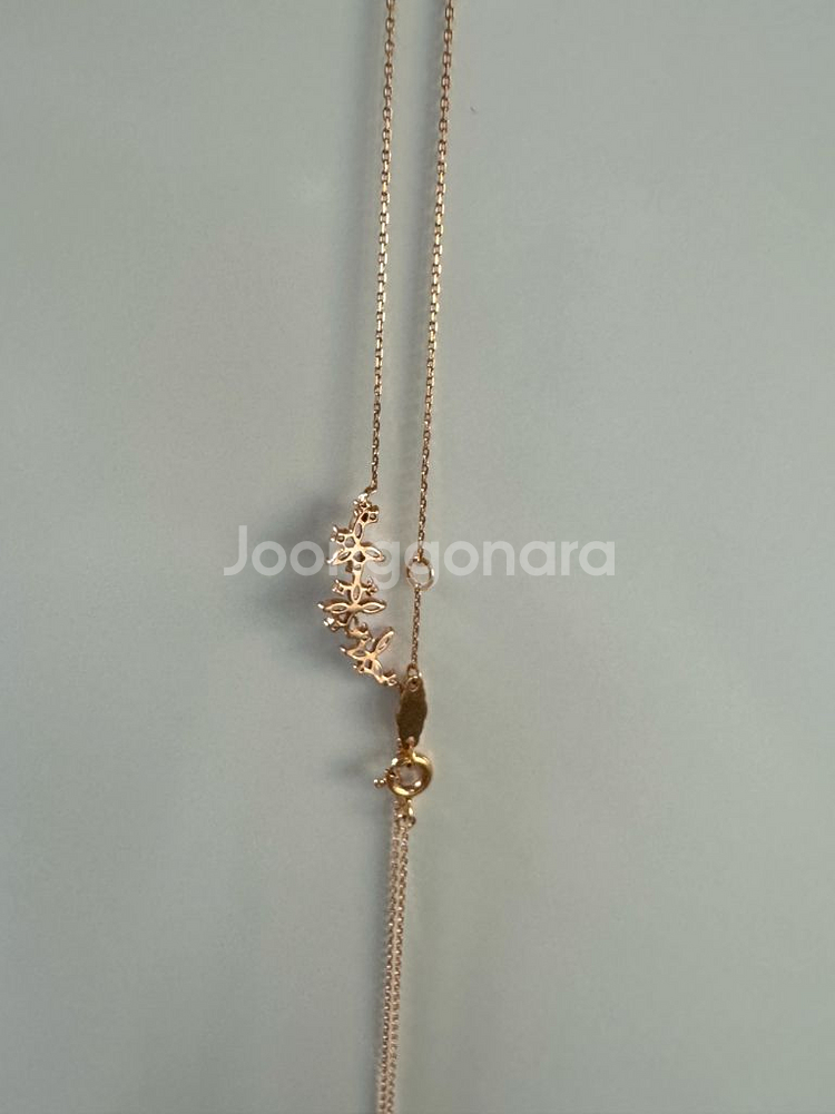 스톤헨지 로즈골드 14k 금목걸이--1