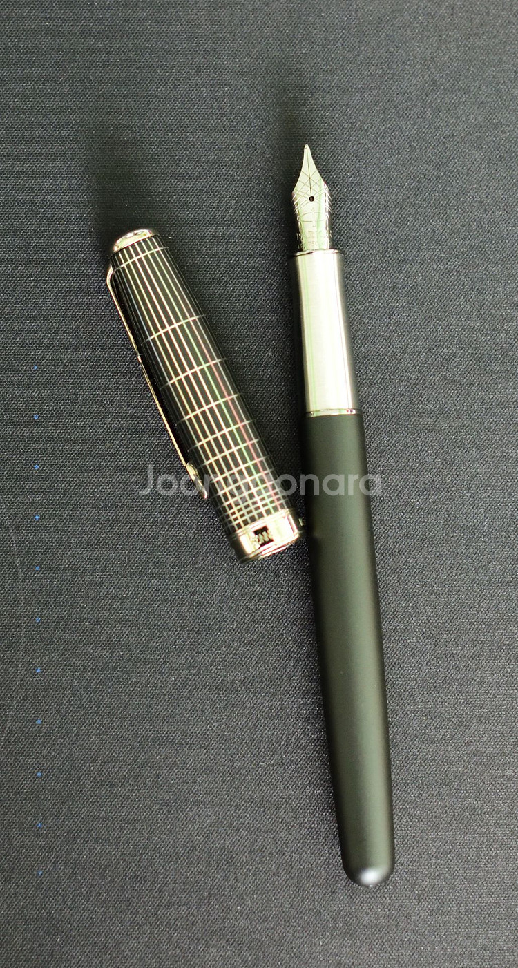 파카 뉴소네트 치즐 매트 블랙 18K 만년필--0