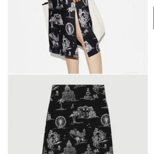 Maje 마쥬 시티 일러스트 미디 스커트