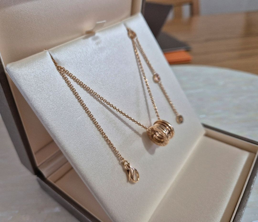불가리 비제로원 오리지날 로즈골드 목걸이 풀셋--2