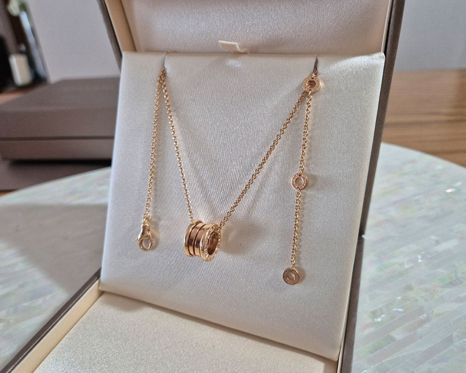 불가리 비제로원 오리지날 로즈골드 목걸이 풀셋--3